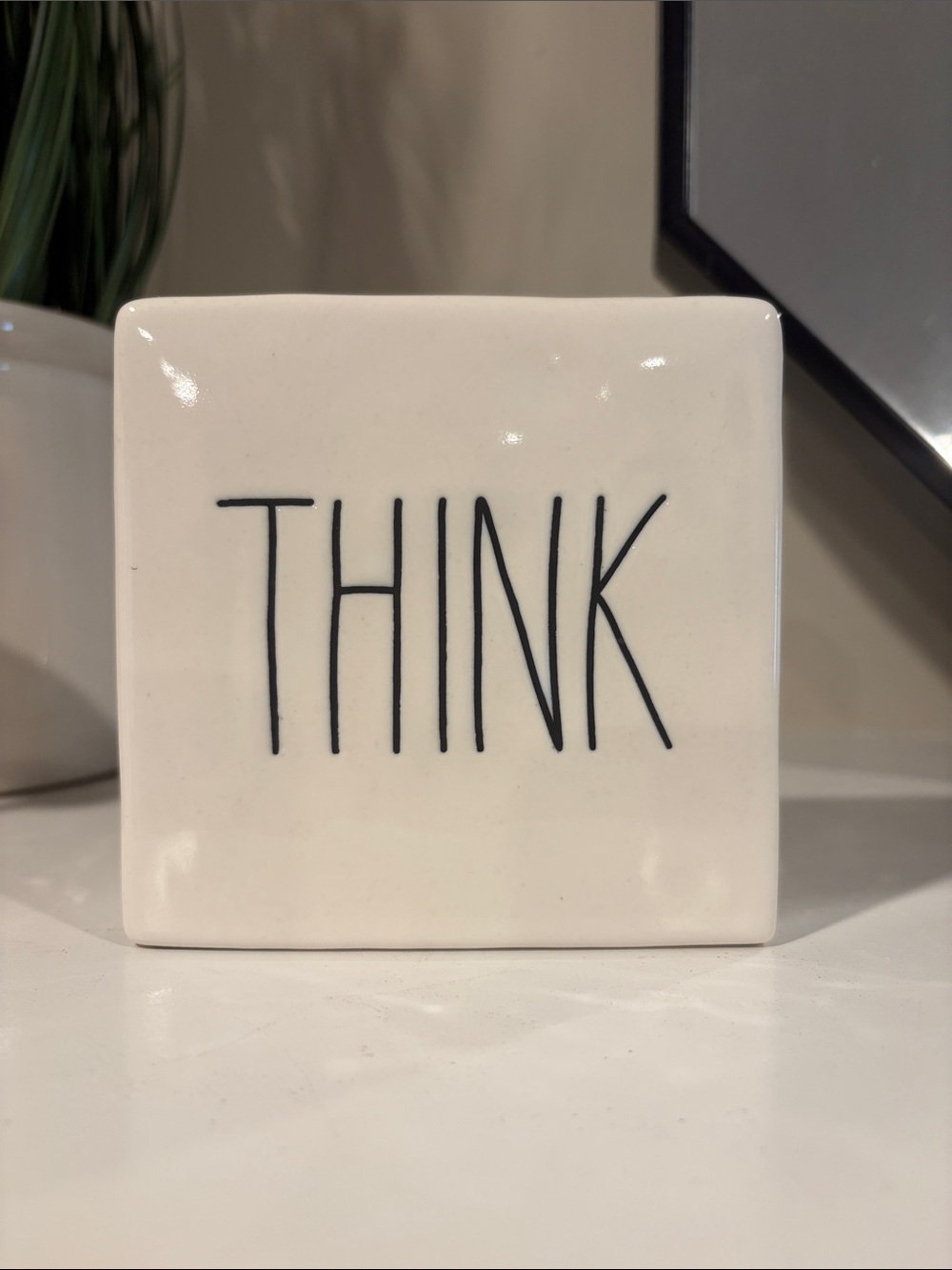 Rae Dunn THINK/EVOLVE Paperweight or Office Decor - NWOT! desk home motivational
